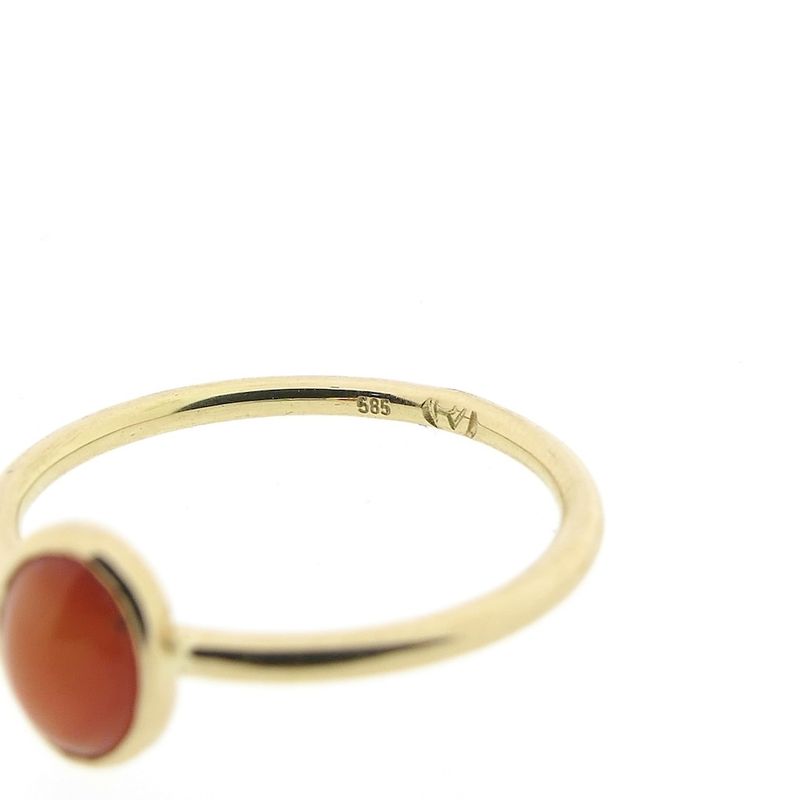 Image 6 of Gold ring with blood coral