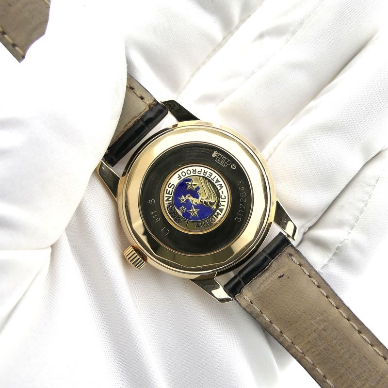 Image 14 of Longines Conquest Heritage L1.611.6; Automatic 18k gold men's watch