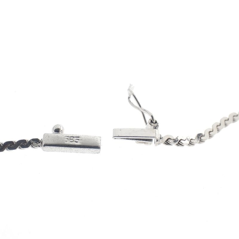 Image 9 of White gold S-link necklace with diamond | Approx. 0.34 ct.