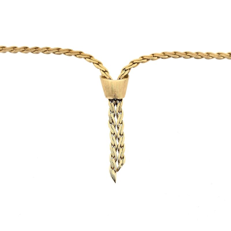 Image 6 of Gold Fantasy Link Necklace with Fixed Pendant; 14 Karat; 43 cm