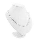 Afbeelding 3 van Witgouden staafjes schakelketting | 46 cm
