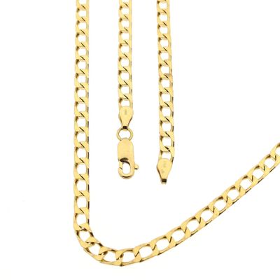 Afbeelding 1 van 9 karaat platte/wijde gourmetschakel ketting