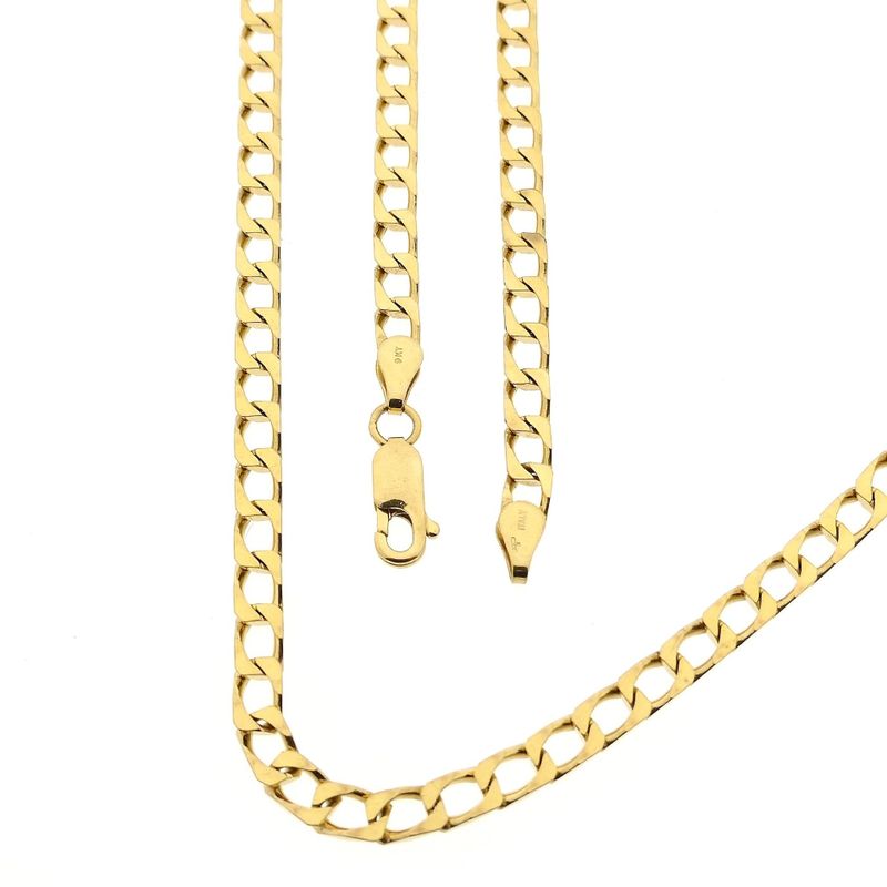Afbeelding 1 van 9 karaat platte/wijde gourmetschakel ketting