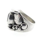 Image 4 of Silver floral fantasy ring with amethyst