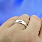 Image 6 of Silver ladies ring with diagonal relief