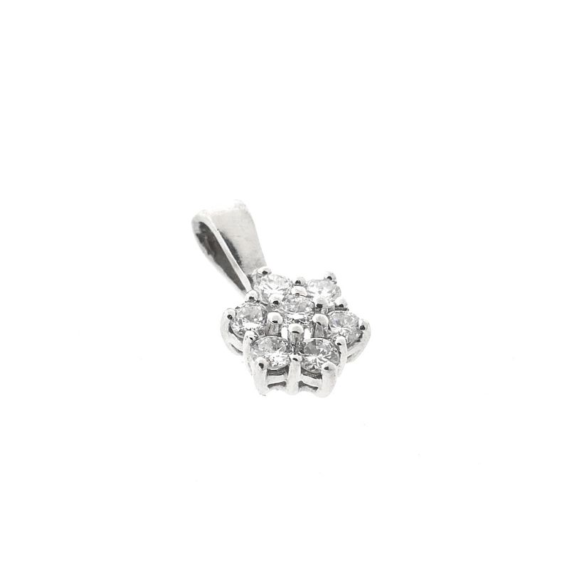 Image 5 of White gold minimalist pendant with diamond | 0.21 ct.