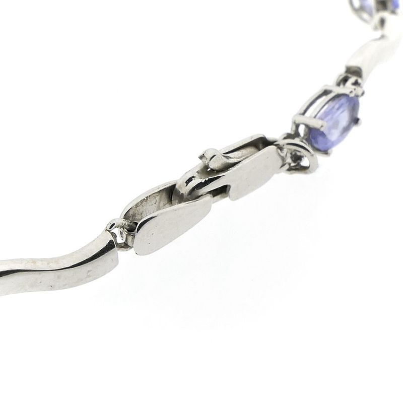 Image 6 of White gold bracelet with synthetic sapphire | 19 cm