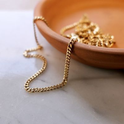 Image 2 of Gold gourmet link chain | 54 cm
