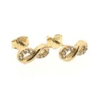 Image 5 of Gold infinity stud earrings with zirconia