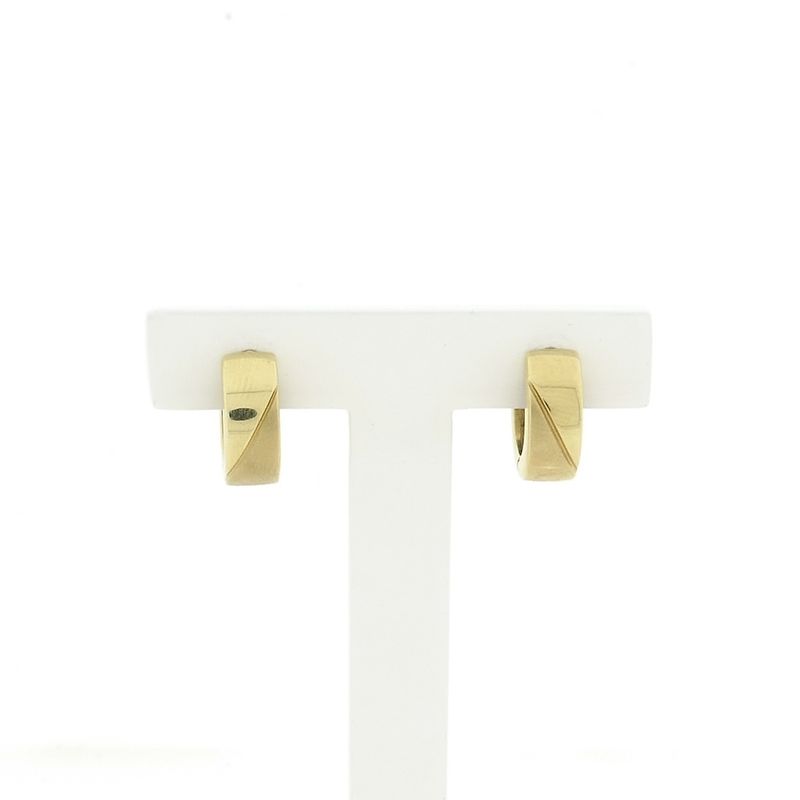 Image 1 of Gold matted hinged hoop earrings.