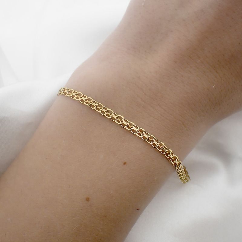 Image 6 of Gold Bismarck link bracelet | 19 cm