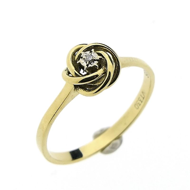 Image 1 of Golden fantasy ring with diamond | 0.01 ct.