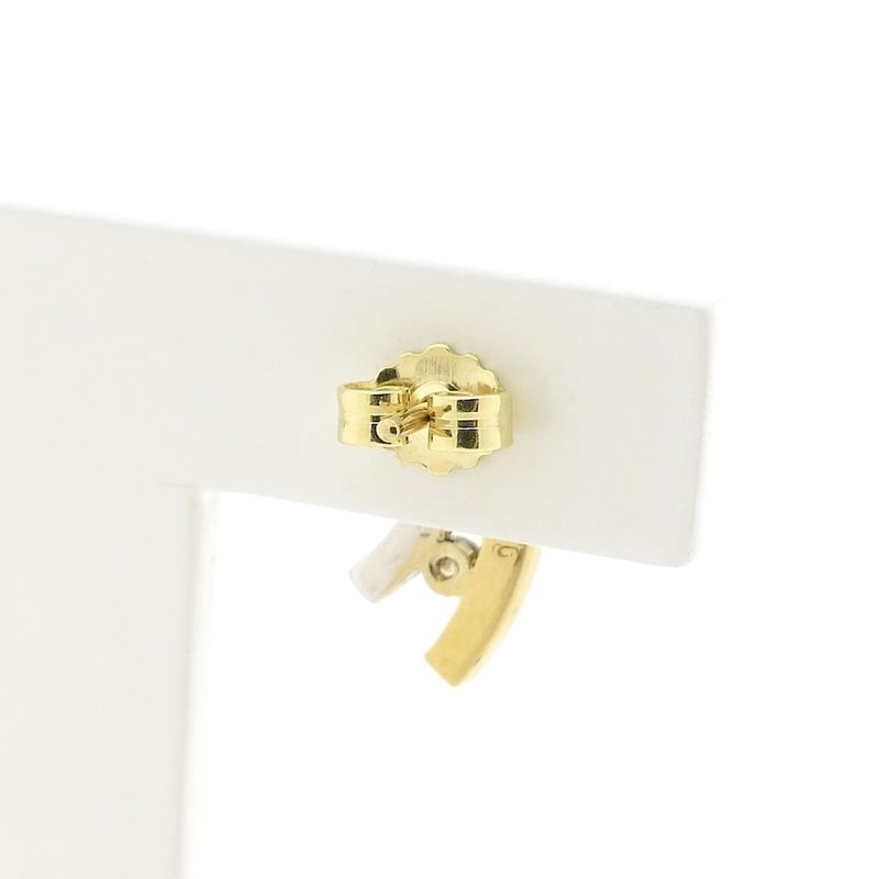 Image 4 of Bicolor gold stud earrings with diamonds