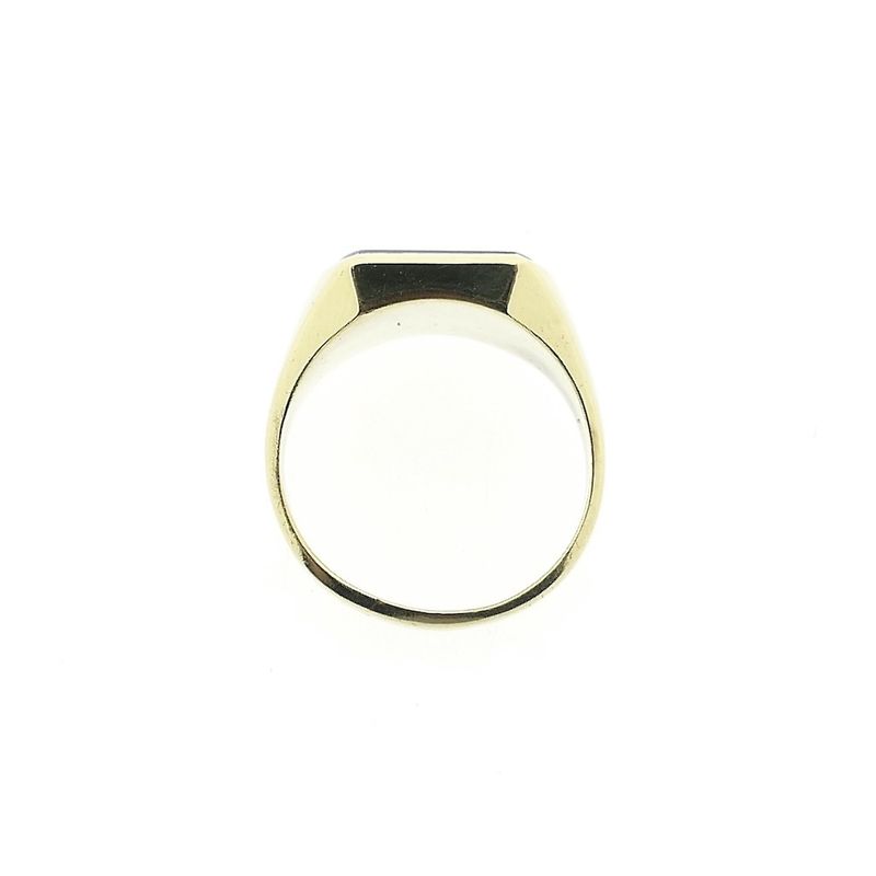 Image 4 of Gold pinky ring with blue layered stone; Men