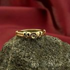 Image 2 of Gold solitaire ring with diamond; 0.025 ct.