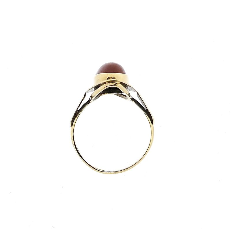 Image 5 of Vintage Gold Ring with Blood Coral