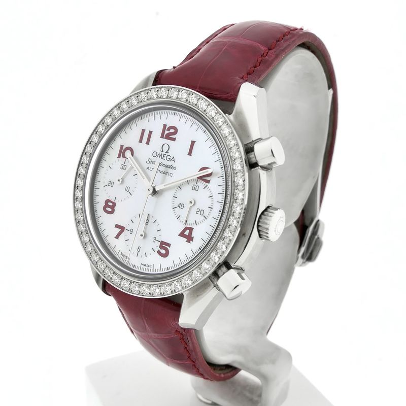 Image 2 of Omega Speedmaster Reduced 'Mother of Pearl' & Diamonds 3815.79.40; Chronograph watch