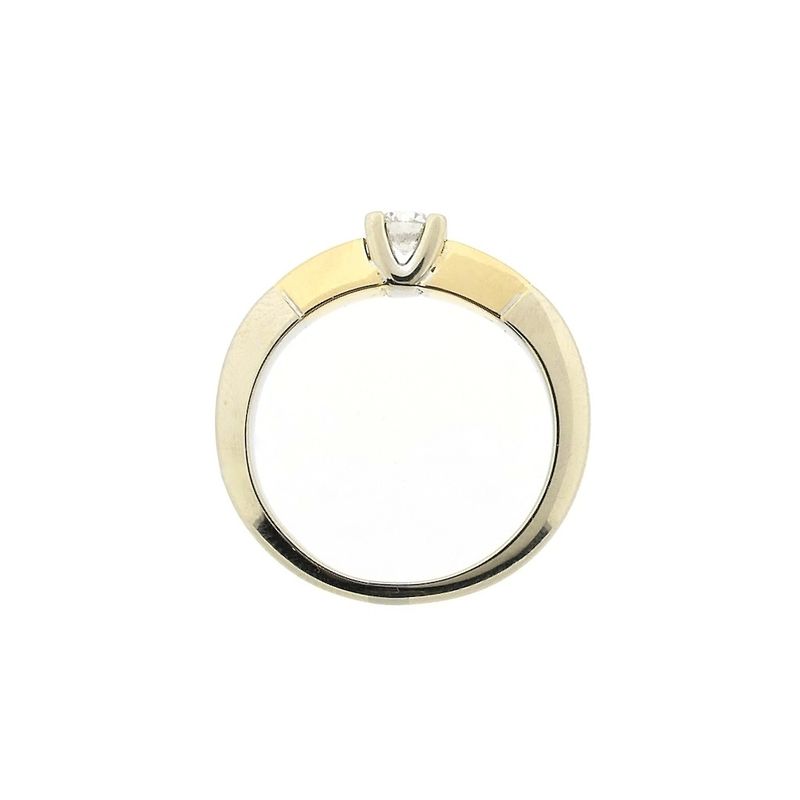 Image 8 of Two-tone gold solitaire ring with diamond; 0.25 ct.