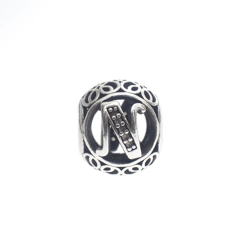 Image 1 of Pandora alphabet charm; Silver; Letter N