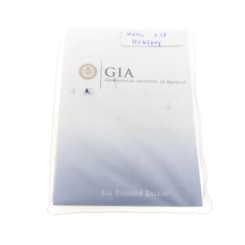 Image 5 of 18-karat white gold solitaire ring with 0.37 ct diamond