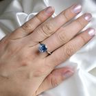 Image 4 of White gold solitaire ring with topaz