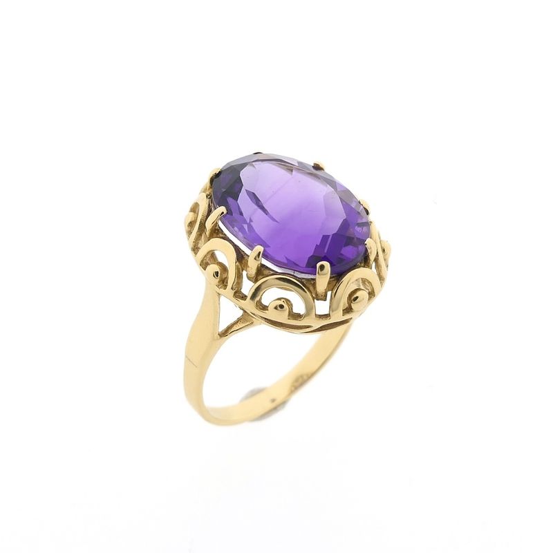 Image 1 of Gold ring with amethyst | Vintage