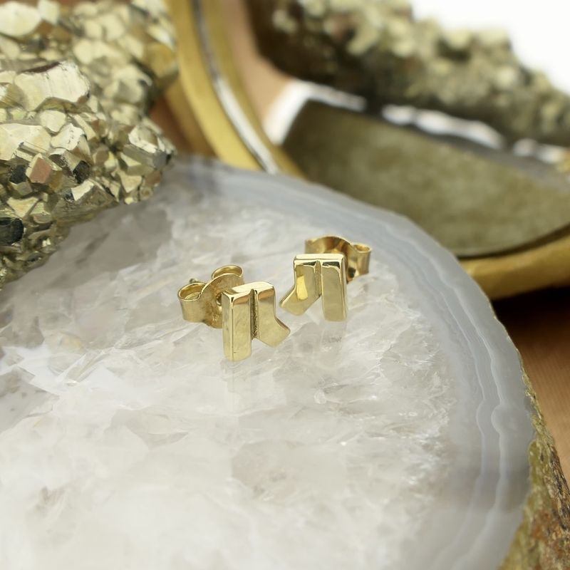Image 2 of Golden fantasy stud earrings