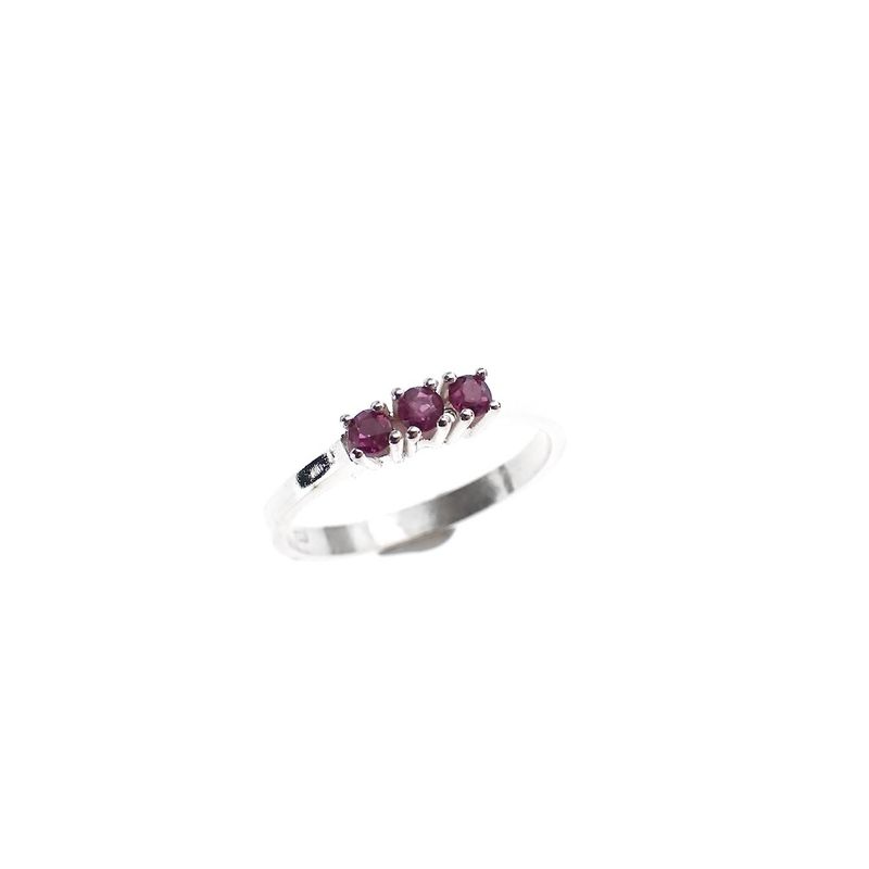 Image 1 of Silver ladies ring with pink zirconia