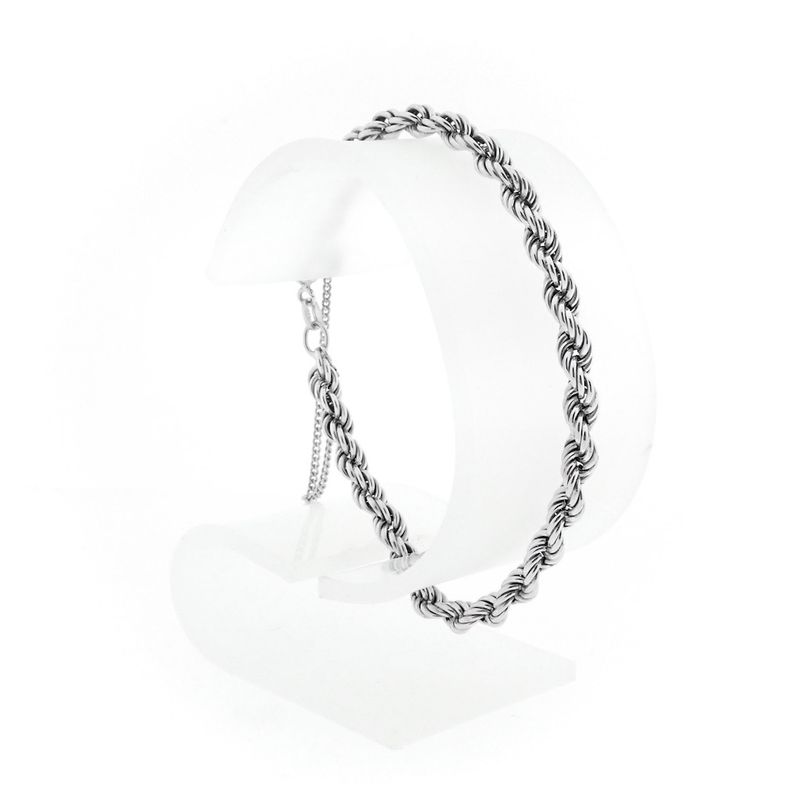 Image 5 of Silver twisted link bracelet | 19 cm