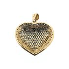 Image 5 of Gold heart pendant with blue moissanite and diamonds; approx. 2.31 ct.