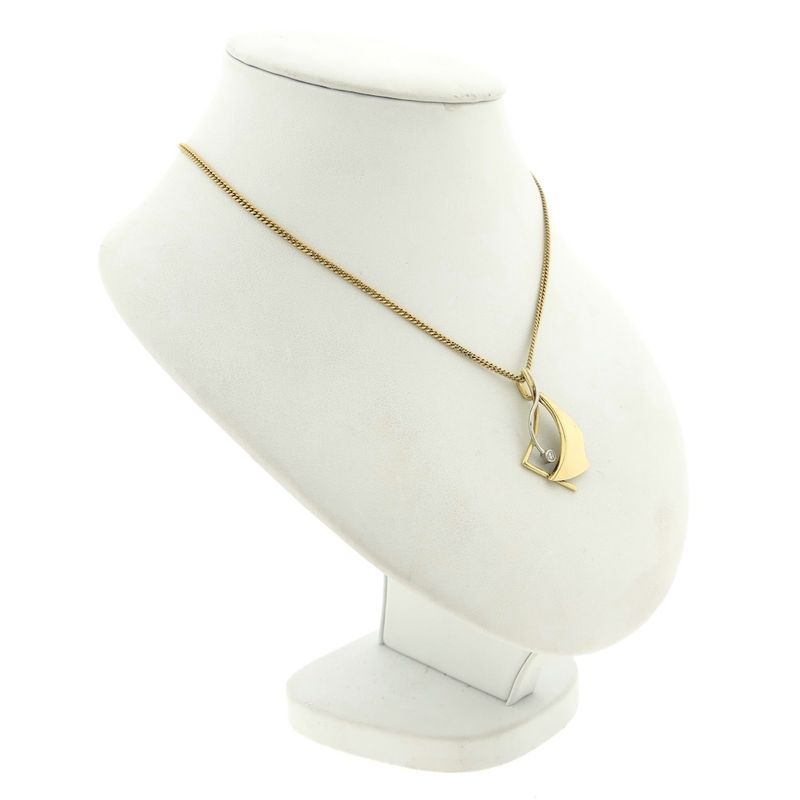 Image 6 of Two-tone abstract gold pendant