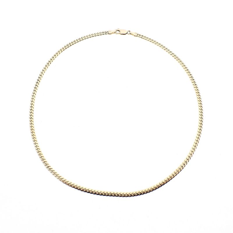 Image 1 of Gold flat gourmet link chain