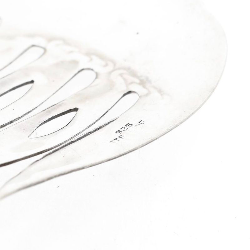 Image 5 of Vintage Silver Hair Comb with Butterflies