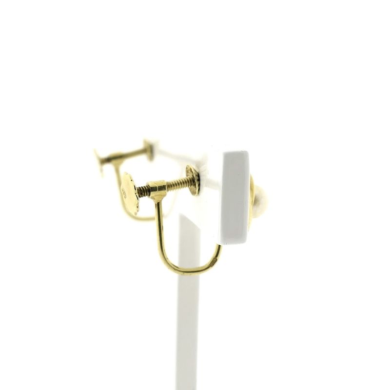 Image 3 of Gold clip-on earrings with cultured pearls