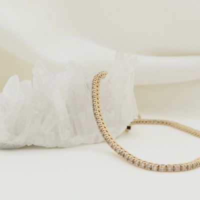 Image 2 of Rose gold bracelet with diamonds; 1.08 ct. | 18 cm