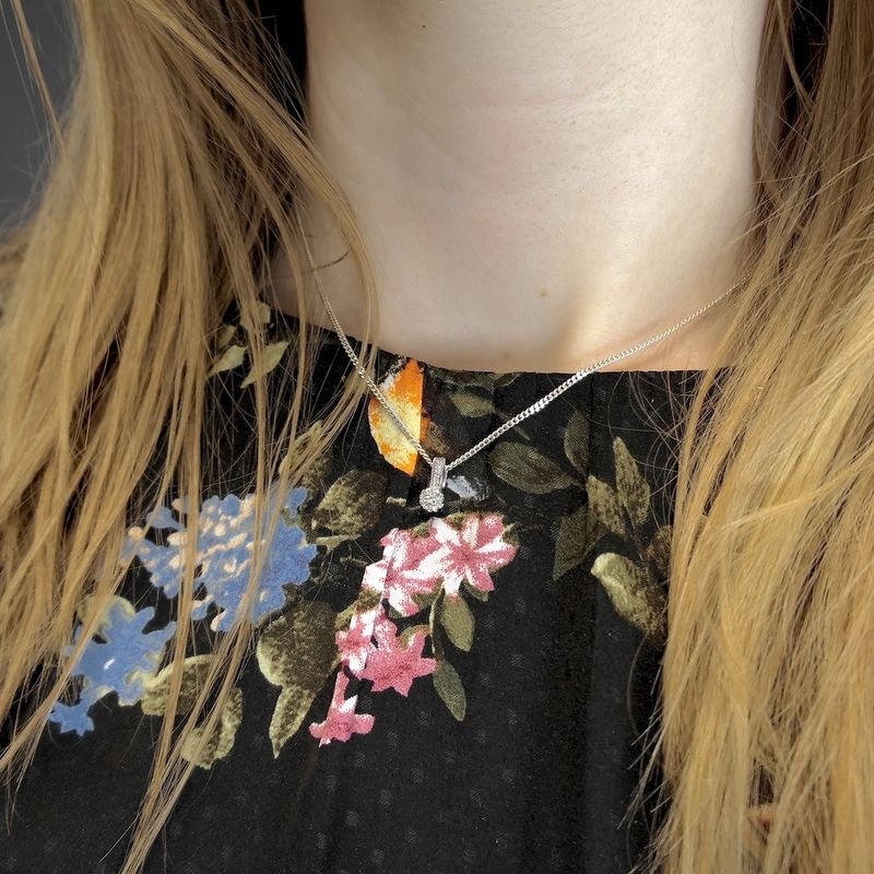 Image 7 of White gold ZINZI pendant with diamond; 0.09 ct.