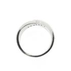 Image 4 of Wide silver crossover ring with zirconia; Fossil