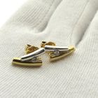 Image 12 of Bicolor gold stud earrings with diamond; 0.12 ct. | Le Chic