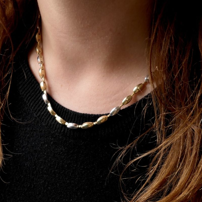 Image 8 of Two-tone gold fantasy link necklace