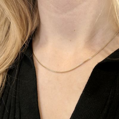 Image 2 of Gold gourmet link chain | 47 cm