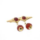 Image 3 of Vintage gold brooch with carnelian