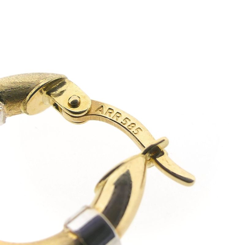 Image 5 of Bicolor Gold Earrings ; Ø 16.5