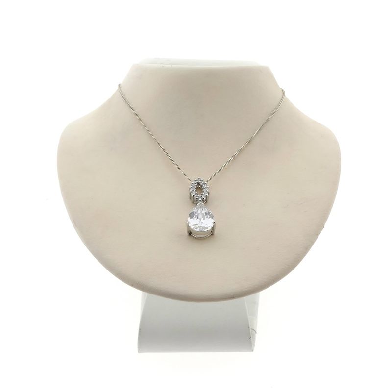 Image 3 of Silver pendant with zirconia stones.