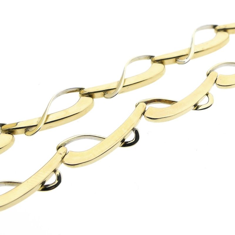 Image 4 of Two-tone gold fantasy link necklace | 45.5 cm