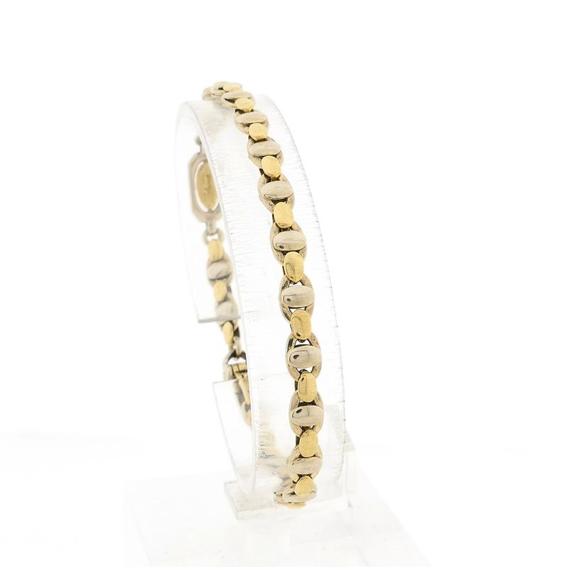 Image 1 of Bicolor Gold Fantasy Link Bracelet