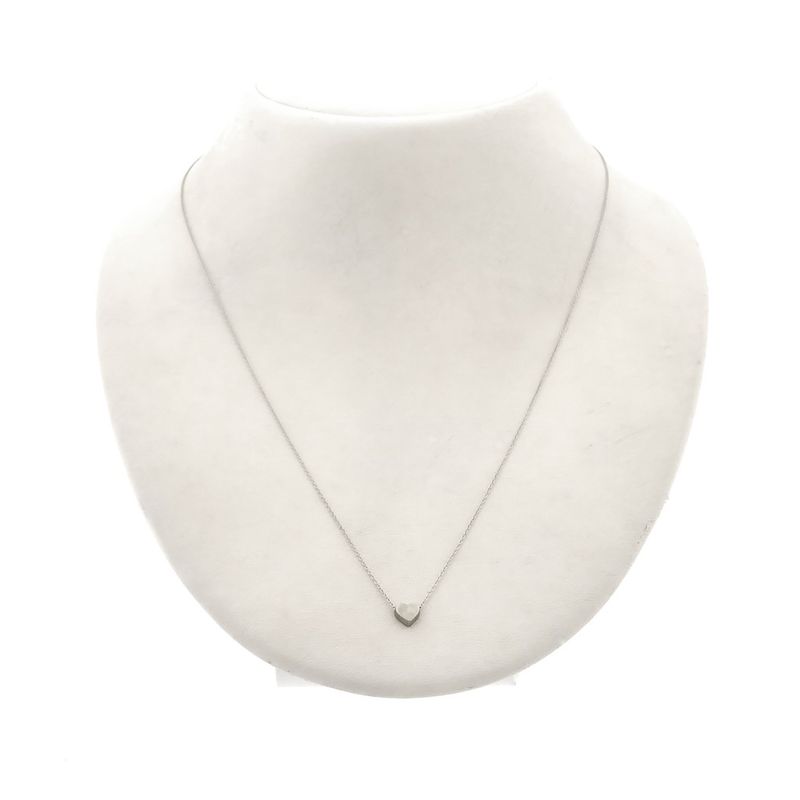 Image 1 of White gold anchor link necklace with fixed pendant