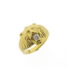 Image 1 of Gold ring of a lion's head with zirconia