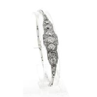 Witgouden Art-deco armband met diamanten; Ca. 1,29 ct. | 19 cm