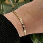 Image 8 of Gold flat gourmet link bracelet | 20 cm