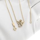Image 10 of 18K gold anchor link necklace with a fixed pendant; angel with zirconia | 35 cm
